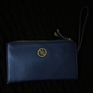 Blue Wristlet with Gold Logo